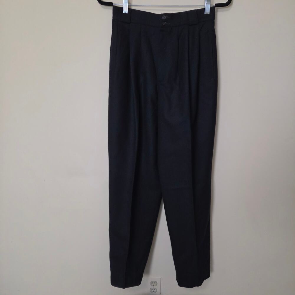 Vtg NWT Giorgio Sant'Angelo Sz 8 100% Pure Wool Black Pleated Lined Dress Pants